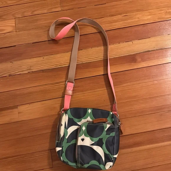 Orla Kiely Black and Green Patterned Crossbody Bag - Picture 6 of 6